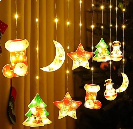 Luces LED cortinas navideñas